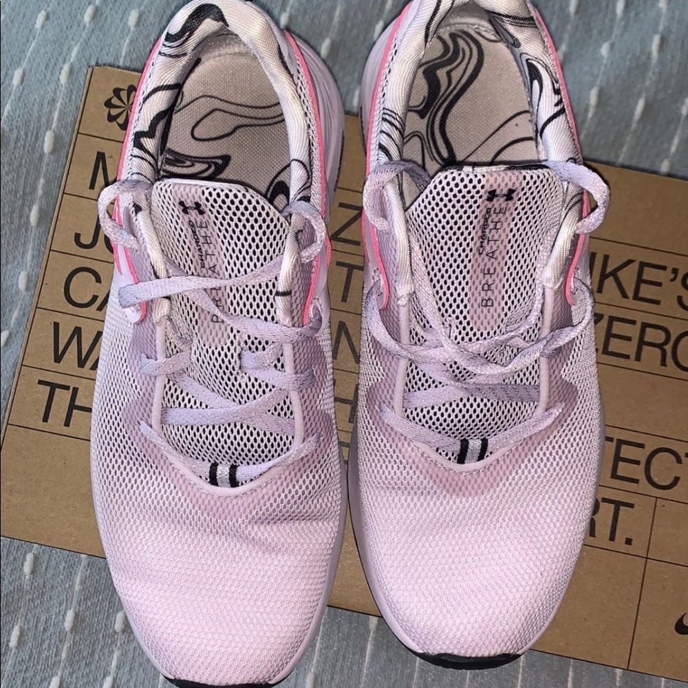 Under armour sneakers soft pink/grey size 7.5